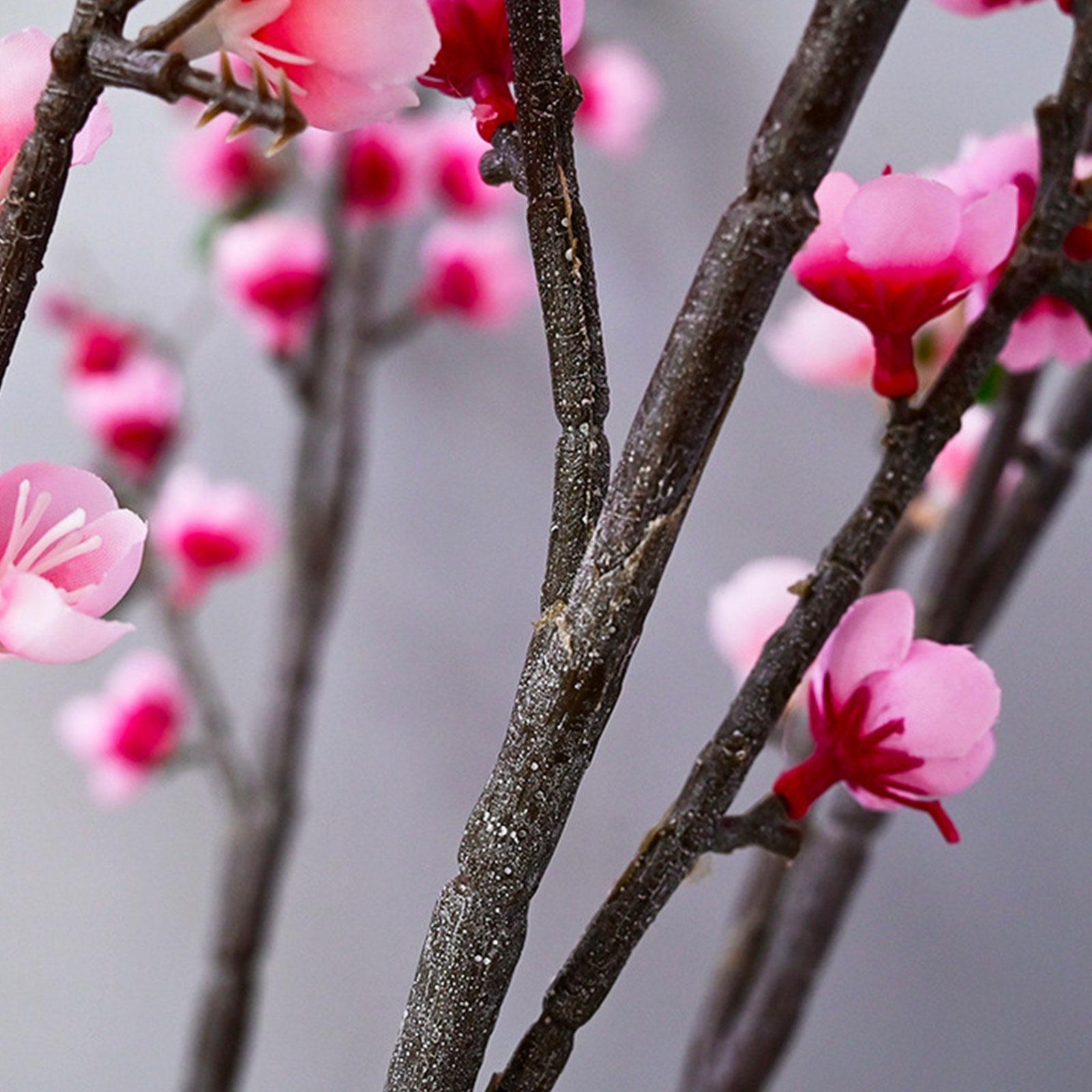 

Pink Artificial Peach Blossom Flower Vivid Color Fake Plum Blossom Flowers Stem for Indoor Or Outdoor Decoration