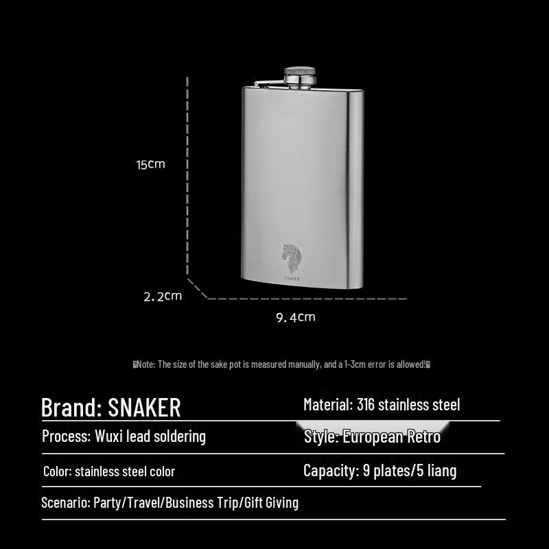 Portable 316 Stainless Steel Hip Flask