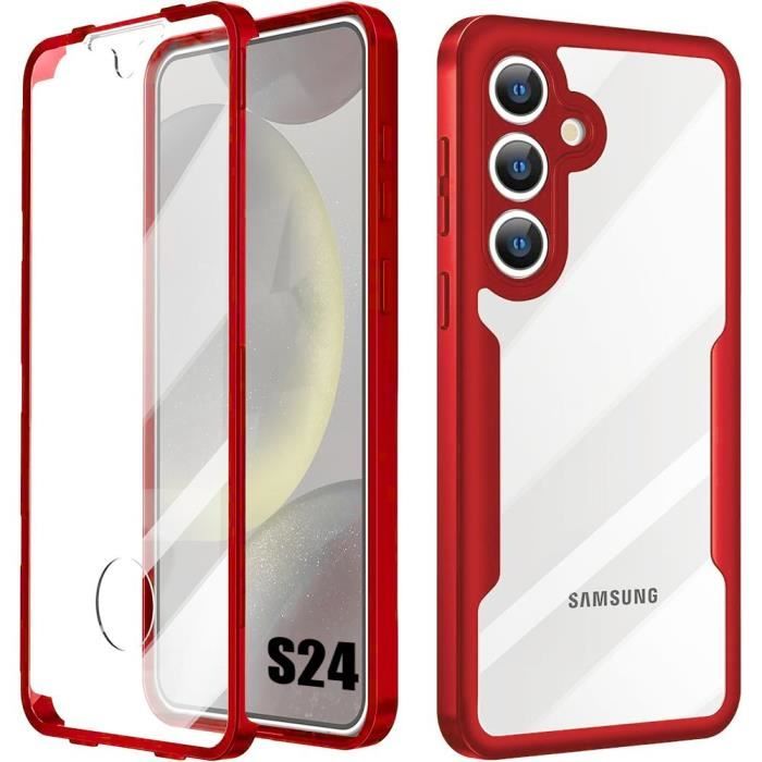 Coque de protection - BOOLING - Samsung Galaxy S24 - Antichoc - Rouge - Semi-rigide
