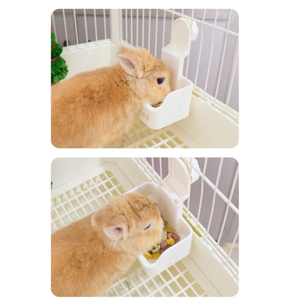 Bite Resistant Rabbit Drinking Bowl Sliding Rail Movement Guinea Pigs Feeding Bowl  Cage Mount
