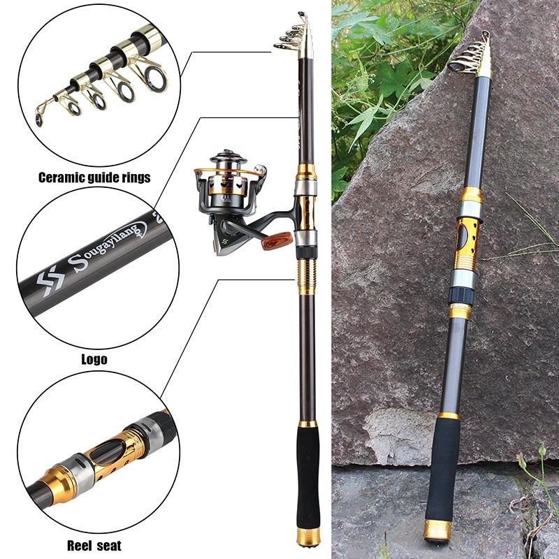 Wędka podróżna z włókna węglowego 99% Karp pstrągowy Przenośna wędka teleskopowa 2.1M2.4M2.7M3.0M3.6M