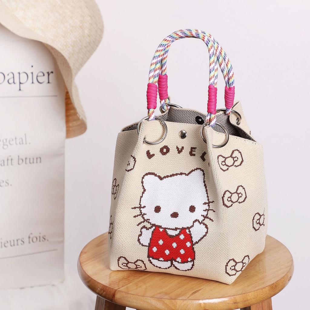 New Woven Ring Buckle Bag Knitted Bag Three-dimensional Magnetic Buckle Handbag Handbag Handbag Knitting