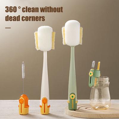 1/2Pcs 5-In-1 Bottle Cleaning Brush Long Handle Multi-Function Insulation Cups Brush Portable Straw Bottle Cleaner