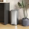 Kitchen Bin 30L, Pedal Bin with Removable Inner Bucket, Soft-close Lid, 29x36x59.5cm, Silver