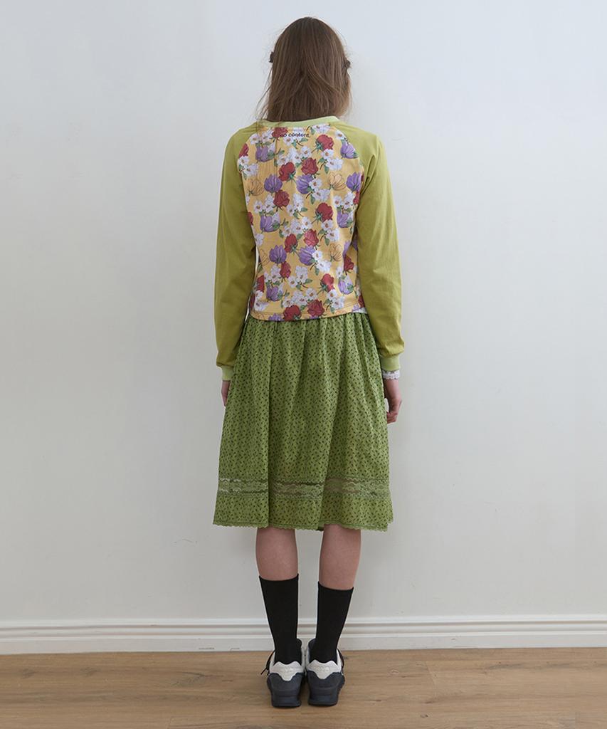 Nokeontencheu 326. Garden Midi Skirt _ Leaf Green