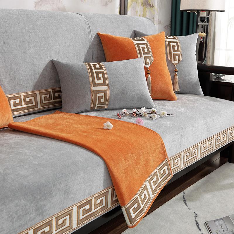 Chenille Sofa Towel Anti-slip Couch Covers for Living Room Furniture Luxury Solid Sofa Cover Chinese Style High Grade