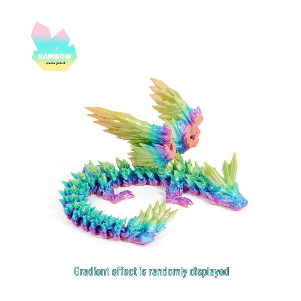 3D Printed Dinosaur Wyvern Figurine with Movable Wings & Joints - Dragon Egg Toy Action Figure