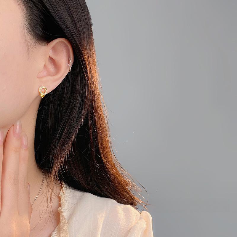 Exquisite Round Rings, Fresh Earrings, Niche Design, High-end and Elegant Ear Bones, Ear Decorations