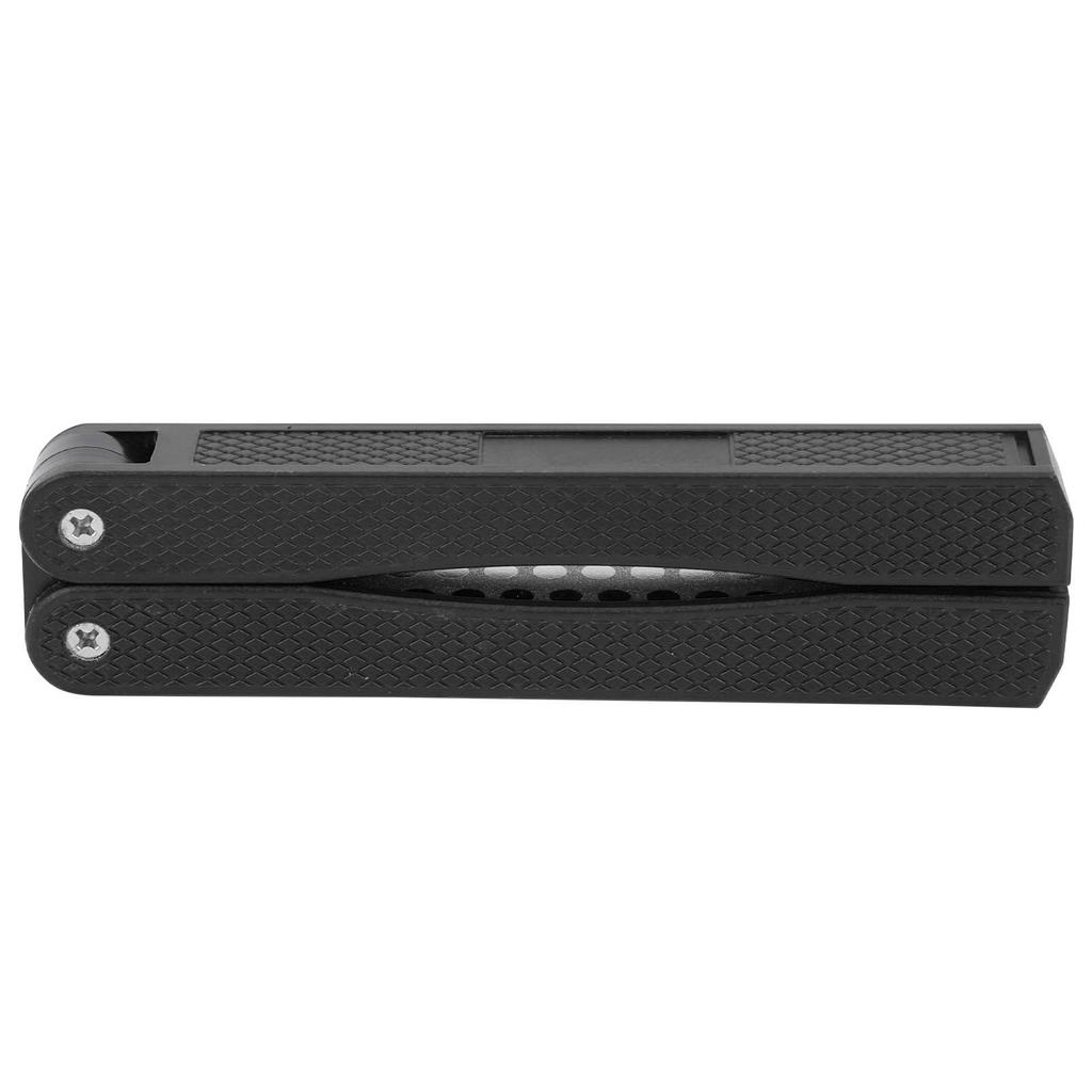 Folding Sharpener FanShaped DoubleSide Knife Blade Kitchen Sharpener Grinder Tool(Black )