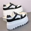 Fashion 8CM Platform Sneakers for Women White Shoes Heel Comfortable Non Slip Genuine Leather Women Casual Shoes Walking