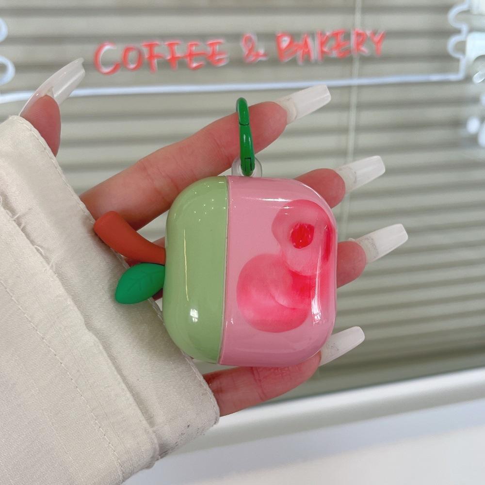 INS Wind Oil Painting Peach Earphone Cover for Apple AirPods 1 /1 Generation Creative Cartoon Shell PRO1/PRO1