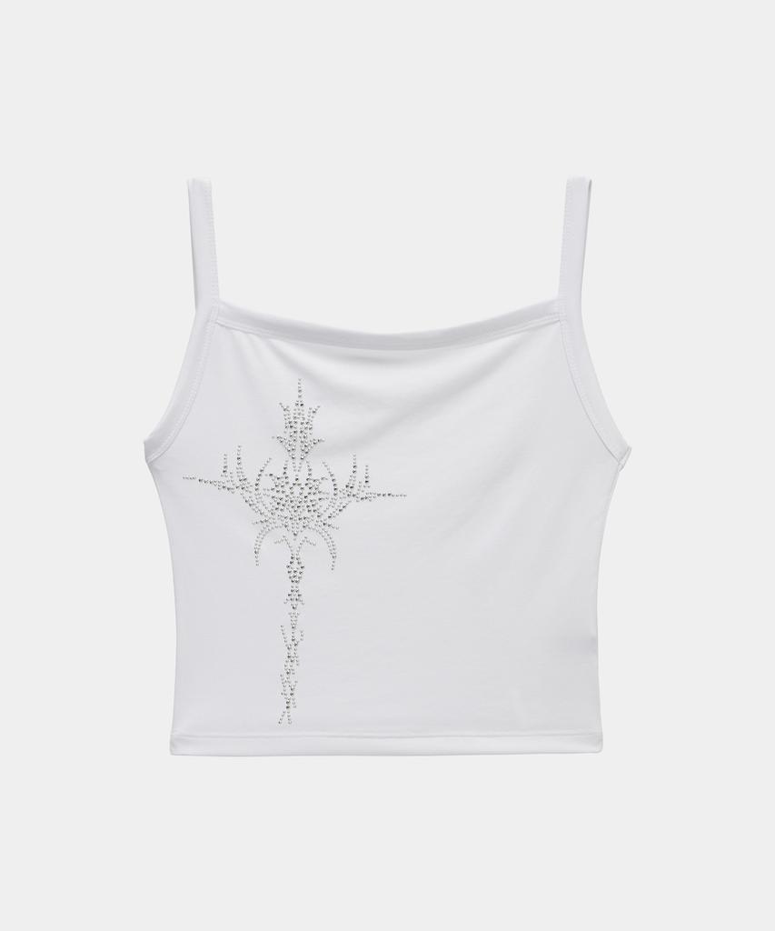 ETRE AU SOMMET Cross Hotfix Backless Sleeve (White)