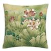Lotus carp linen Doublesided Printed pillow cover Short plush Suitable living rooms bedrooms sofas throw cushion cover