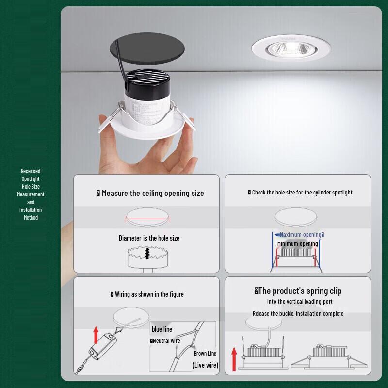 NVC Full Spectrum LED Recessed Downlight 9W Ra98