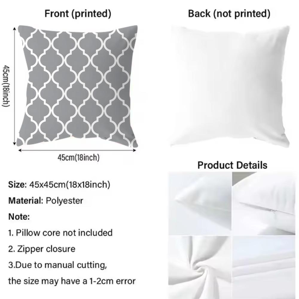 Moroccan Pattern Cushion Cover Soft & Easy-Wash Pillow Case – Versatile For Couch, Bed, Travel And Office