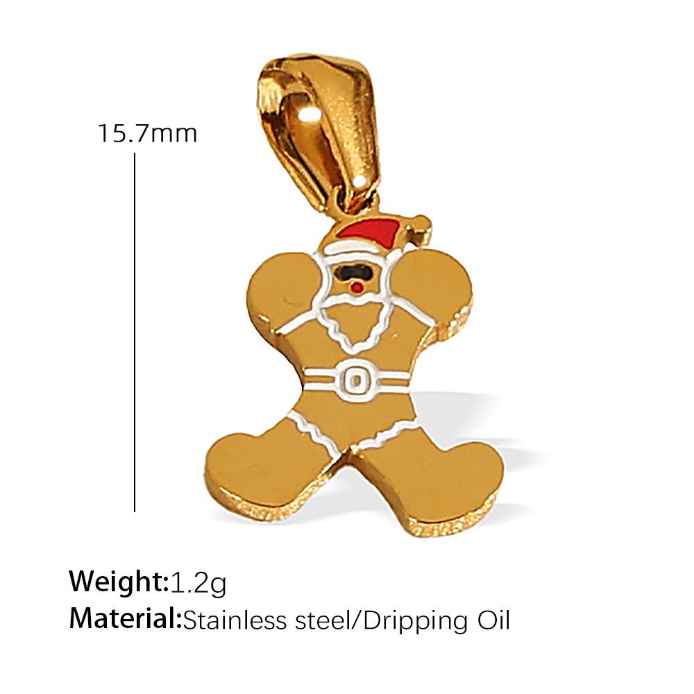 Titanium steel plated 18k gold accessories Christmas design elements series pendant on the new cute cartoon Internet celebrity jewelry