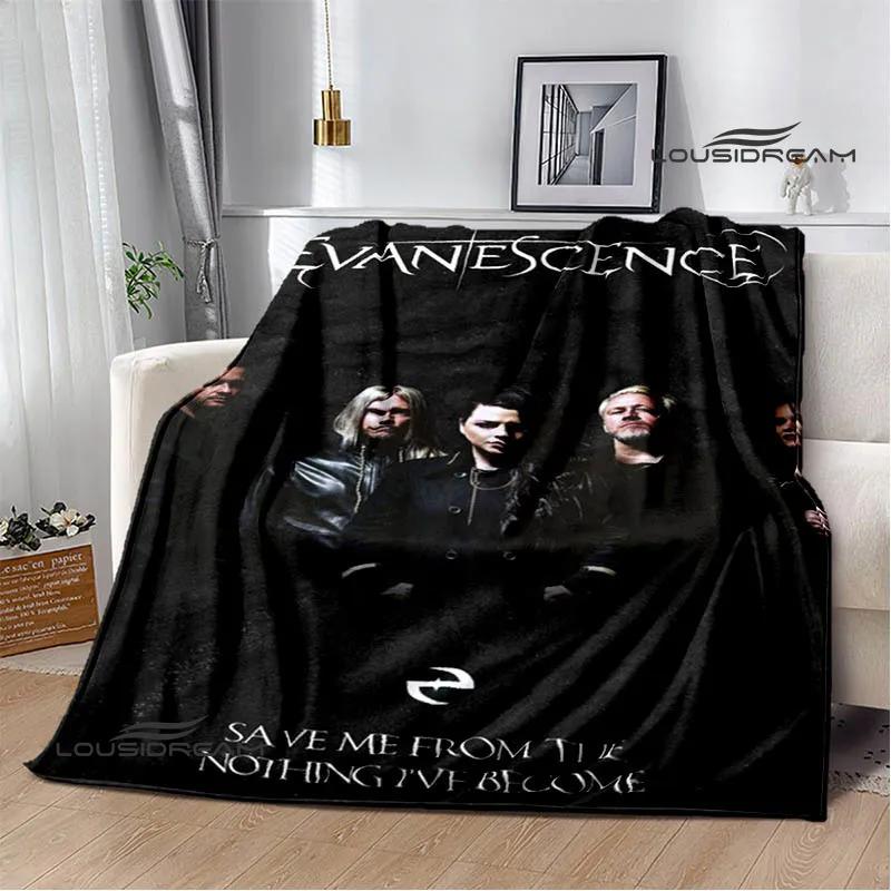 EvaneScence Band Retro Printed Fashion Warm Blanket Flannel Blanket Bed Linings Home Travel Birthday Gift