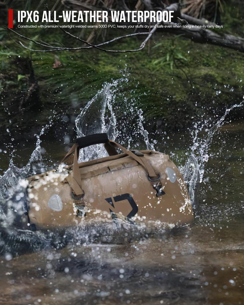 IRON Motorcycle Seat Touring Camping with Shoulder Strap and Reflective Fully Drum Touring Seat Outdoor JIA'S Bag, Bag, & Touring, Tape, One-Touch