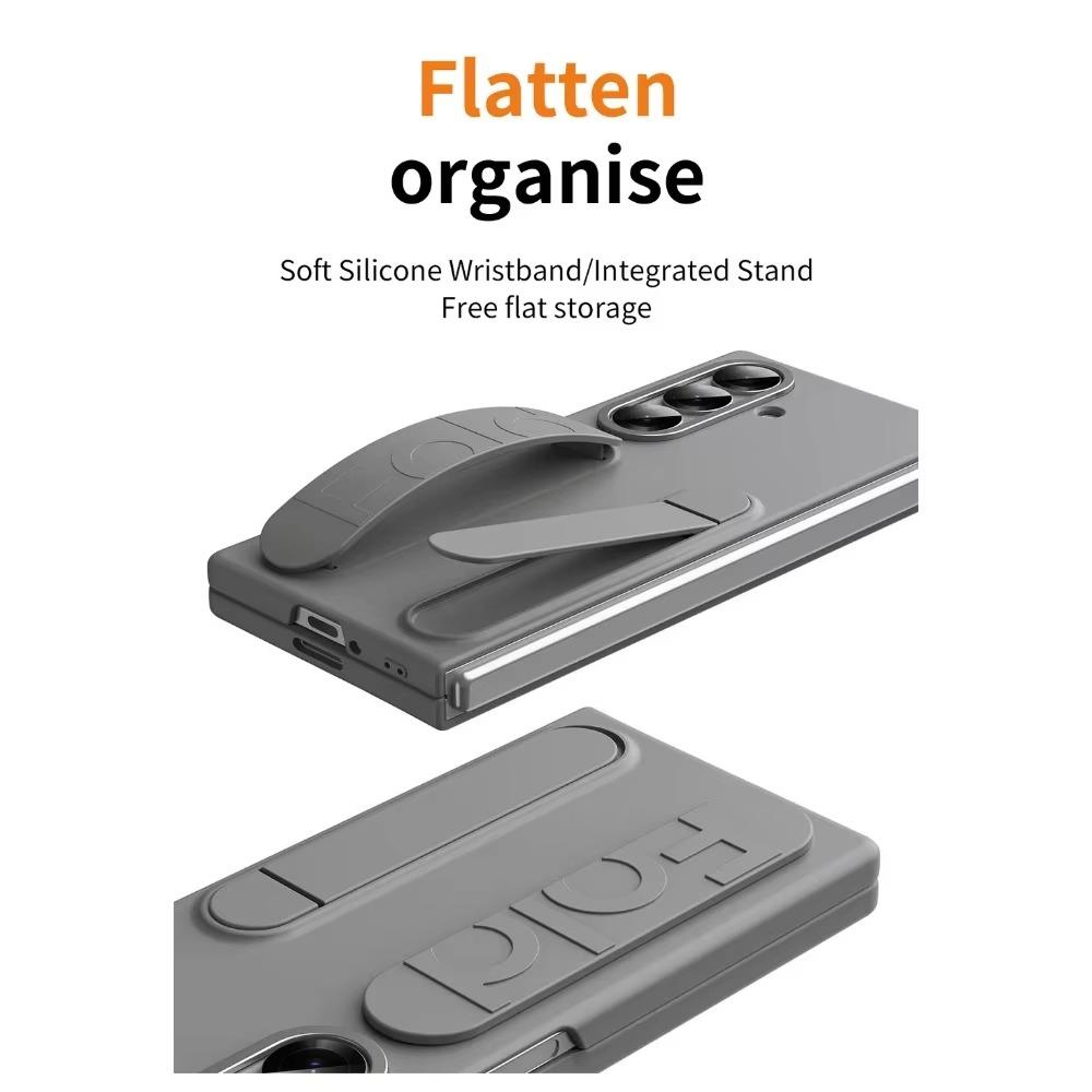 Lyxigt handledsband Bärbar stativhållare Multifunktionellt phone case för Samsung Z Fold 7 6 5 4 3 Stötsäkert Skyddande baksidesskydd