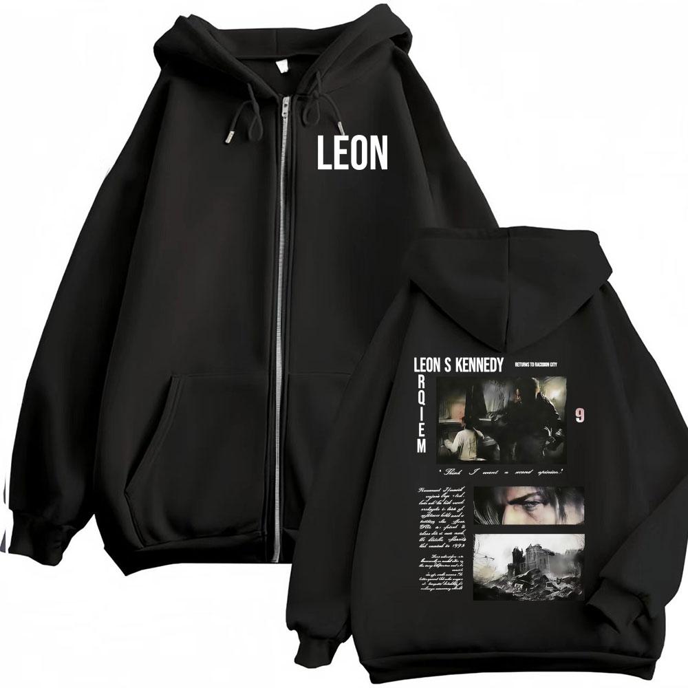 Limited Leon Kennedy Jacket Sweatshirt Resident Evil Requiemm Zip Up Hoodies Men's Clothing Coat