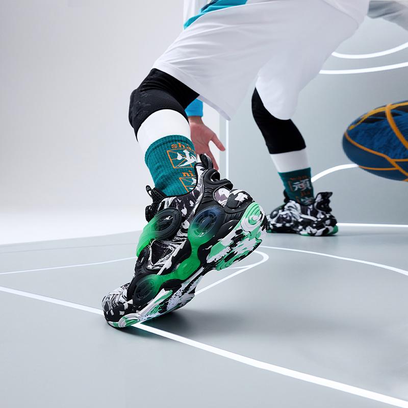 Anta Big Kids  Children Shape 2.0 Round Head Comfortable Shock Absorption Wear Resistant Mid Top Basketball Shoes Kids Basketball Shoes 312231115-5