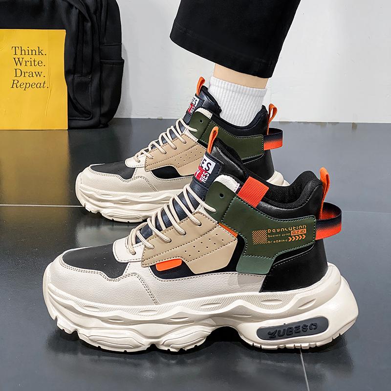

Новые модные мужские кроссовки Four Seasons High Top, удобные спортивные туфли для студентов и мальчиков, трендовые кроссовки с мягкой подошвой, дышащие, повседневные, для бега и спортзала 39 белый/чёрный