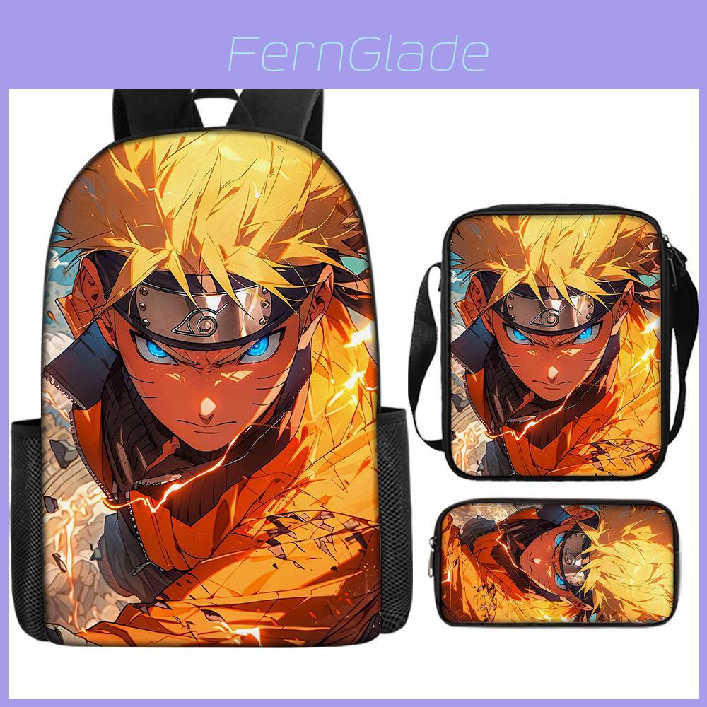Naruto Backpack Set For Elementary Students With Breathable Oxford Fabric And Plush Character Design