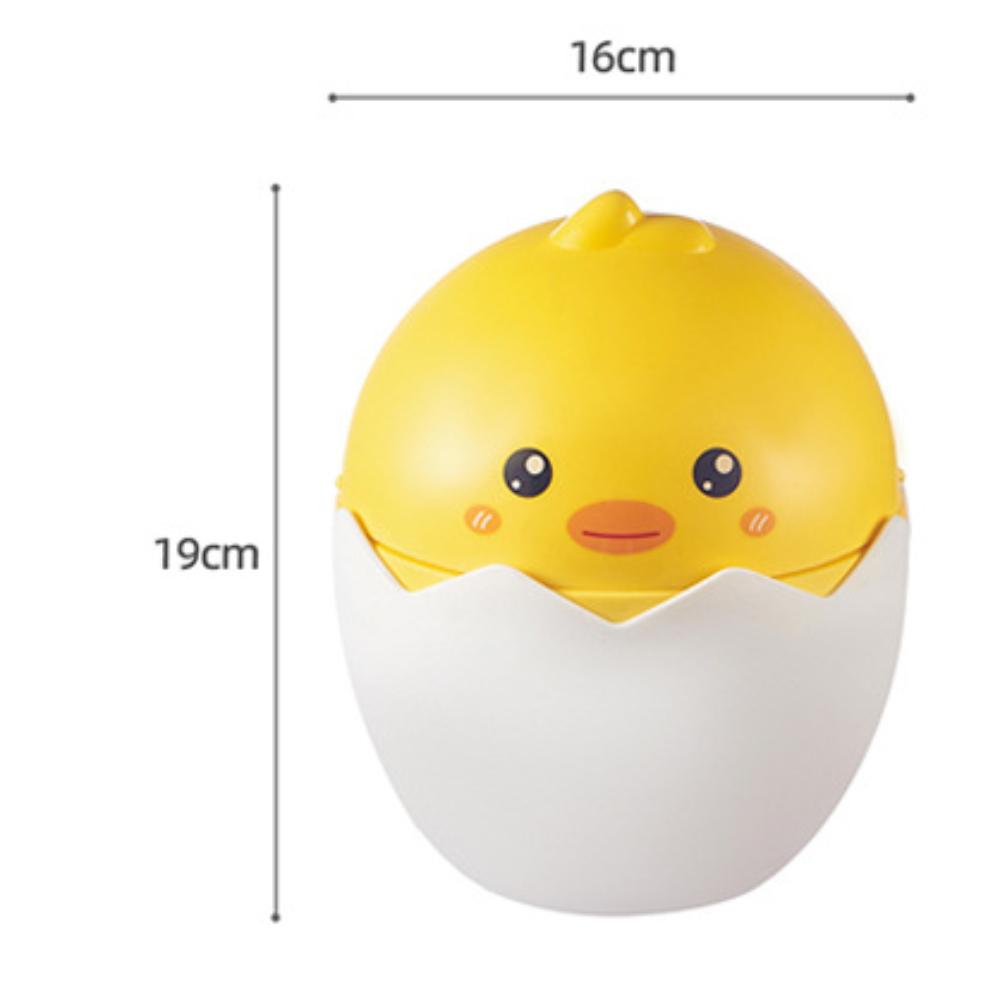 2 szt. Urocze Żółte Gumowe Kaczuszki Mini Kosze na Śmieci, Biurkowe Kosze z Klapką i Uroczym Wzorem Kaczki, Kompaktowe Plastikowe Pojemniki do Przechowywania do Sypialni, Biurka, Biura