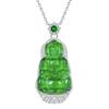 Natural Jade Guanyin Pendant Necklace S925 Silver Unisex Lucky Amulet Jewelry