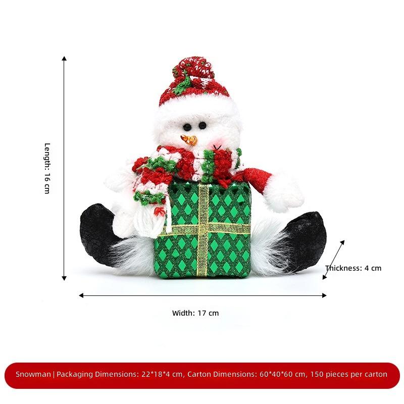 New Christmas Ornaments Santa Claus Reindeer Figurines Creative Gift Box Dolls Christmas Tree Pendants European