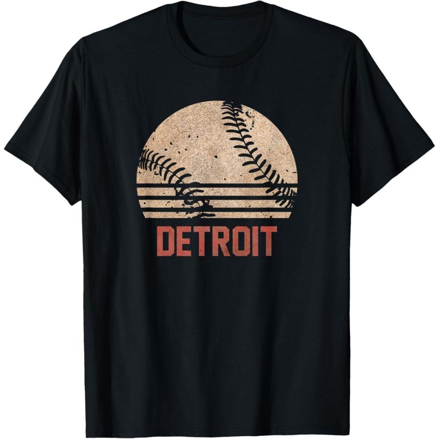 

Vintage Baseball Detroit Shirt Cool Softball Gift T-Shirt XXXXXL чорний