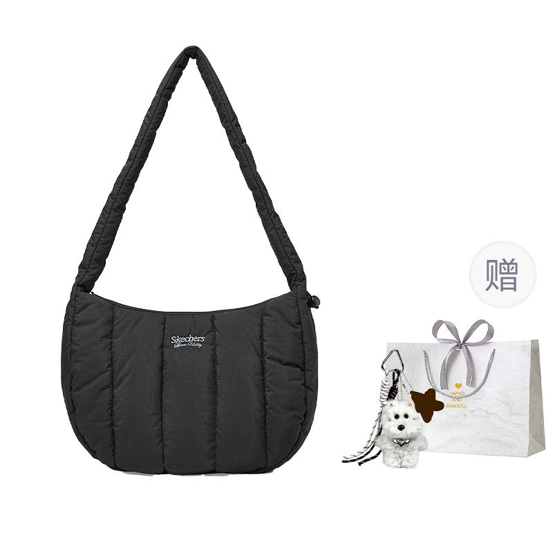 New Skechers Fabric Cloud Bag, Shoulder Bag, Crossbody Bag Regular Unisex Carbon Black L424U016-0018