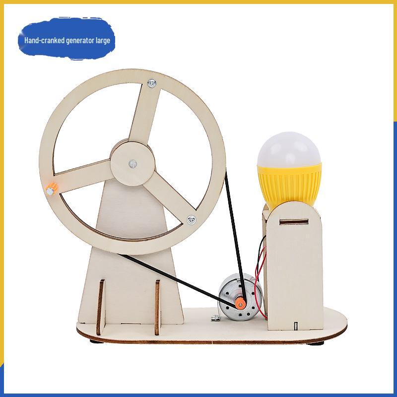 Hand-Cranked Wood Generator: DIY STEM Kit for Kids Science Experiments