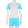 European-American Raglan Color-Block Sports Suit: Short-Sleeve Top, Solid Shorts & Headband
