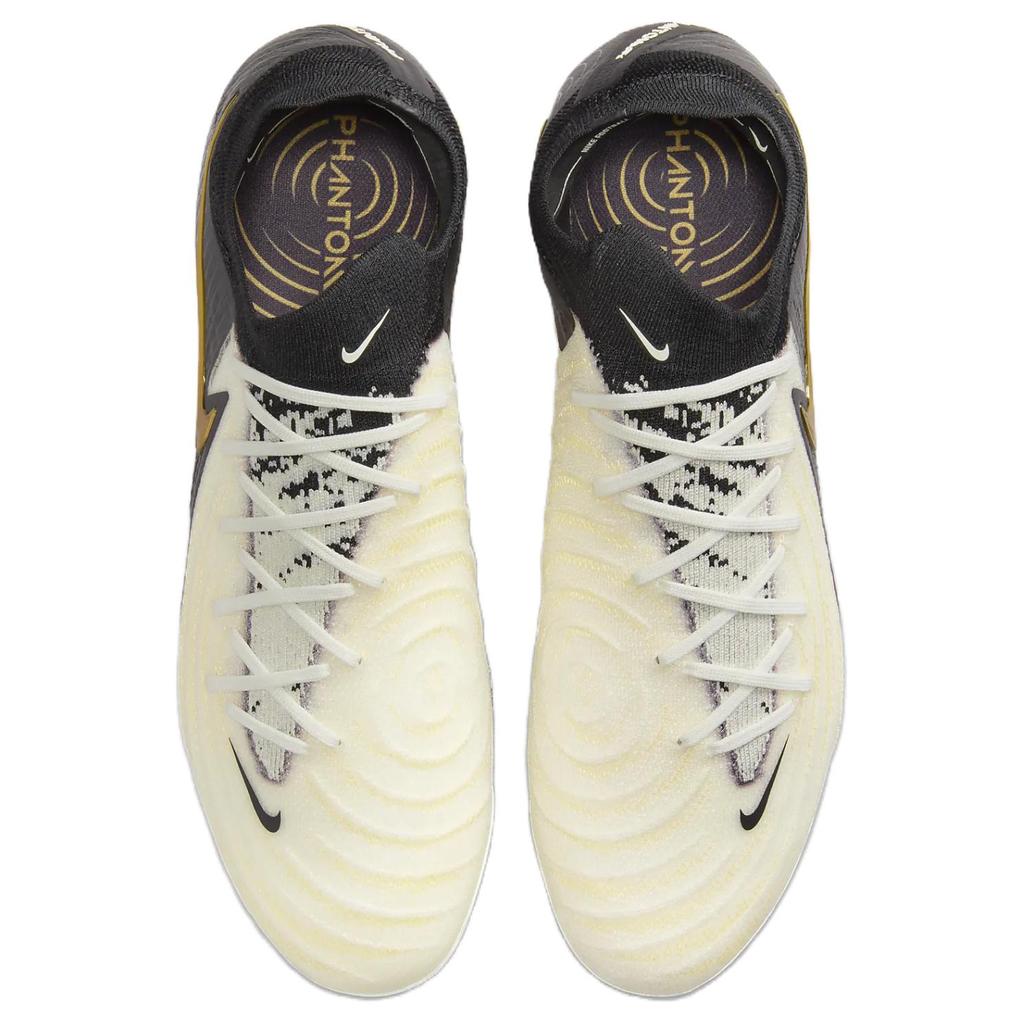 Nike Phantom GX SG Soft Ground Slip Resistant Abrasion Resistant Soccer Shoes Unisex White Gold Black FJ2586-100