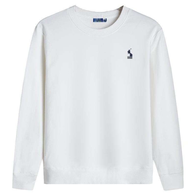 Mens Cotton Crewneck Long Sleeve Pullover Sweatshirt With Embroidered Classic British Style Slim Fit