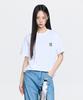 Emelbi Basic Small Logo Semi-Oversized Short Sleeve T-Shirt Ny (White)