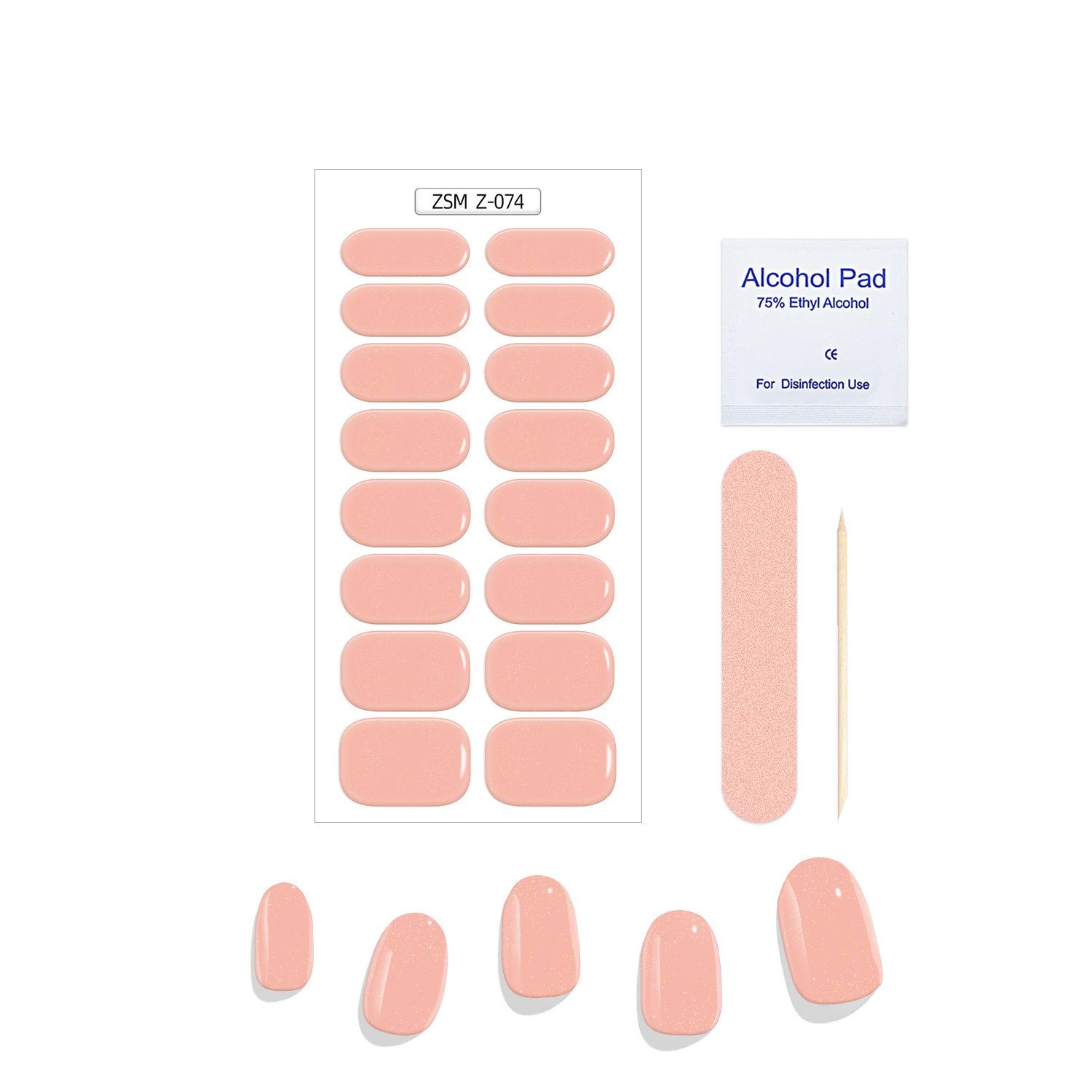 

16 гелевых наклеек для ногтей, однотонные, для запекания, полуотверждаемые, для фототерапии, мягкие гелевые наклейки для ногтей, запекание, лампа для затвердевания Z-074