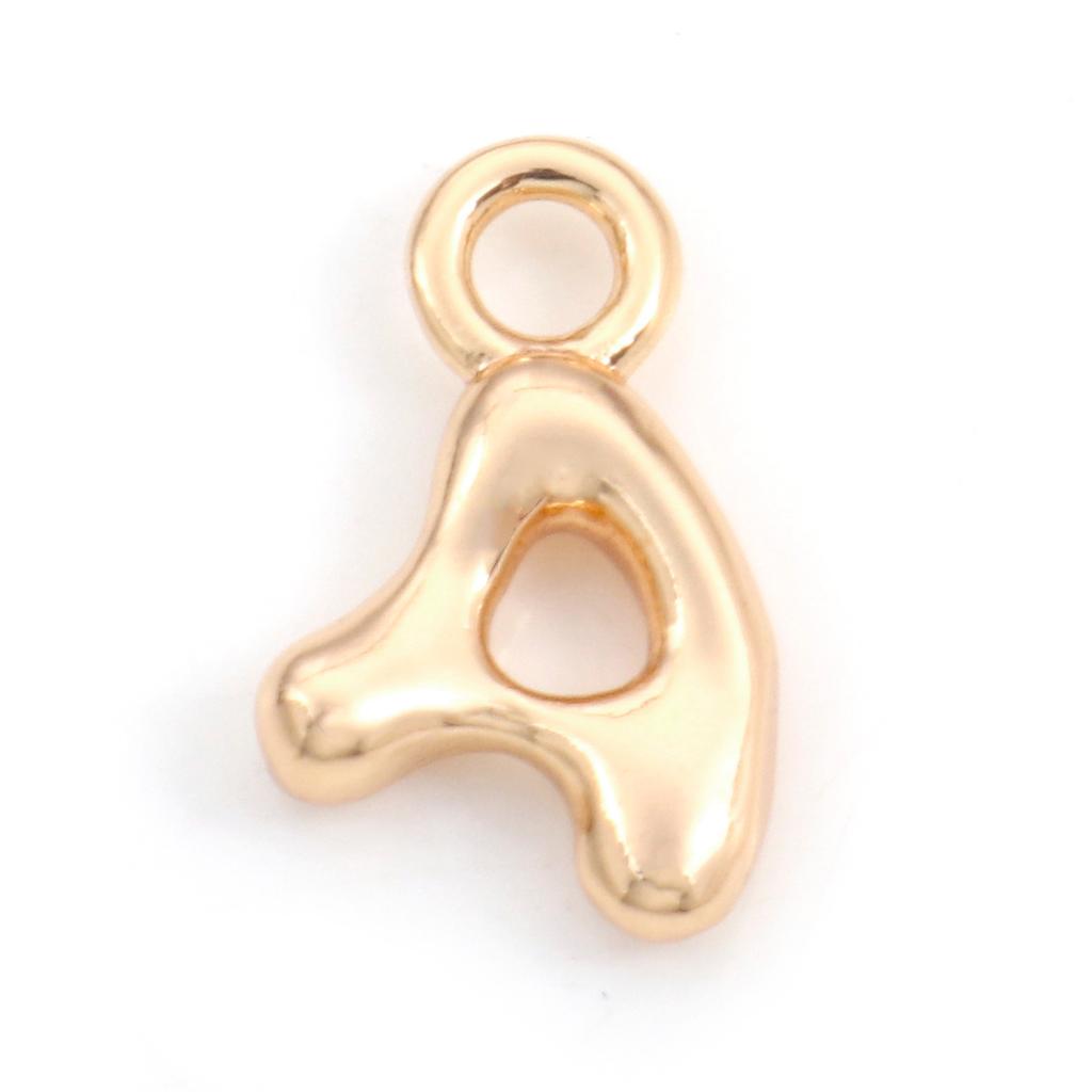 3 Piece Brass Charms 18K Real Gold Plated Capital Alphabet/ Letter Message " A-Z " Pendant Accessories DIY Personalized Jewelry
