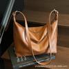 Korean Popular Casual Soft Leather Commuter Shoulder Bag Women's New Large-capacity Fashion Messenger Tote Bag Dumpling Bag