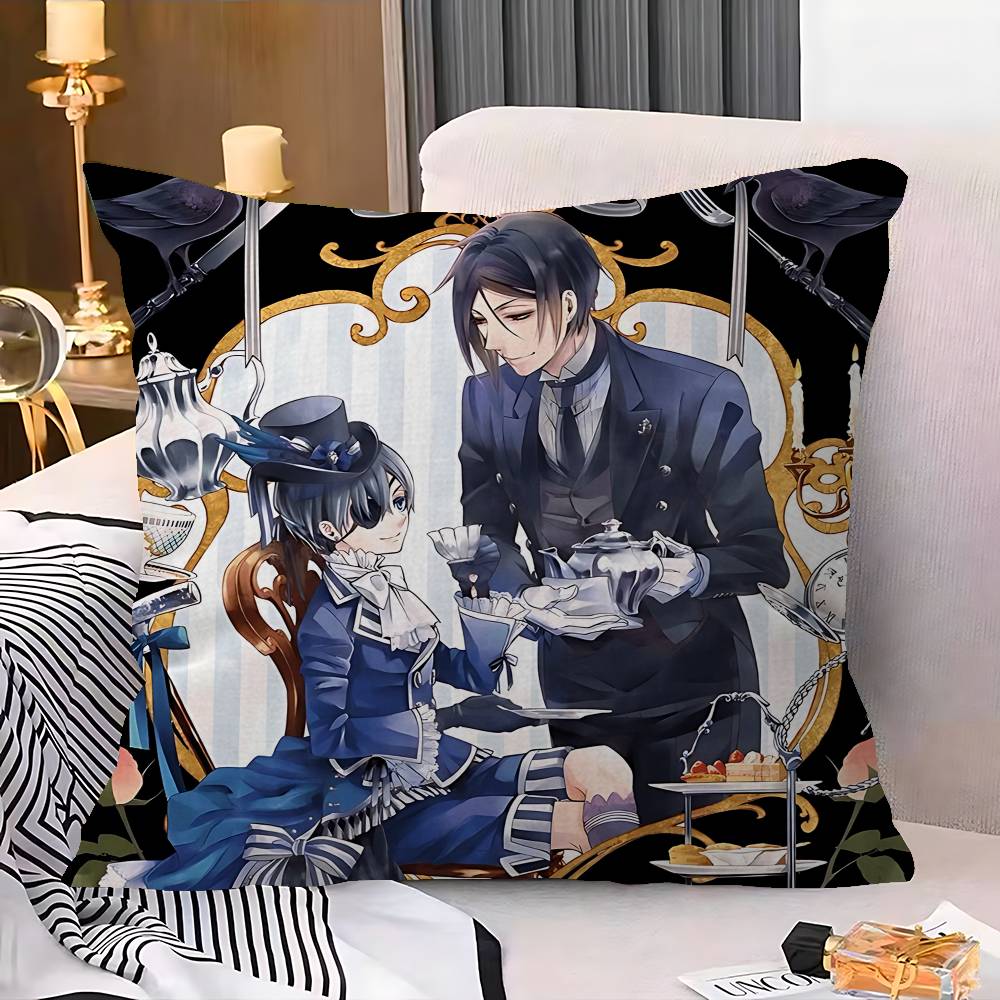 B-Black B-Butler Japanese Anime Cushion Cover Polyester Sofa Cushions Decorative Throw Pillows Home Decoration Pillowcover