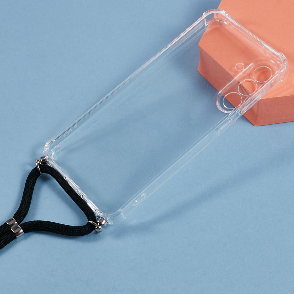 For Samsung Galaxy A36 5G Case Reinforced Corner TPU Clear Phone Cover with Lanyard