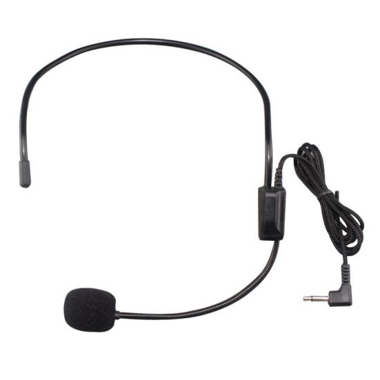 3.5mm Wired Headset Mic for Voice Microphone Headworn Amplifier Loudspeaker