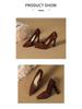 Women's 2025 Spring Simple Solid Color Pointed Toe Stiletto Heels