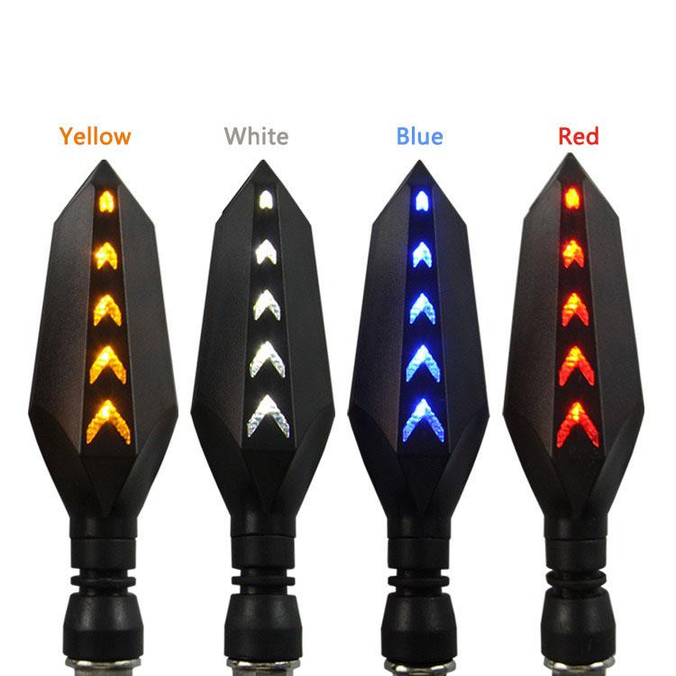 For Motorcycle Hot Sale Dynamic Blinker LED Turn Signal Light Yellow Light Flow Water Steering Universal for Motorbike