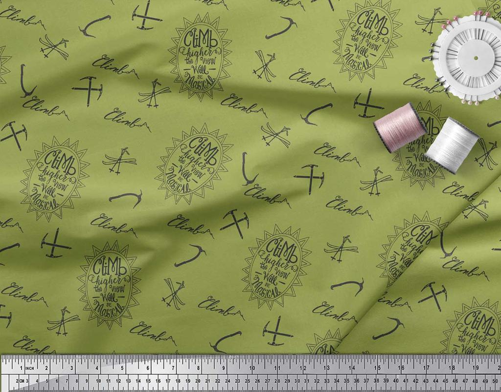 Soimoi Zelená japonská krepová saténová látka Kování a látka s potiskem textu na metr 42 palců