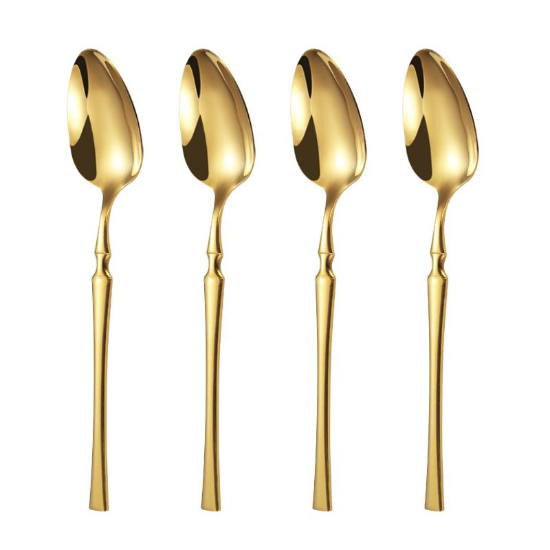 

Набор европейских столовых приборов из нержавеющей стали - Нож для стейка, вилка, ложка с узкой талией - Западная столовая посуда