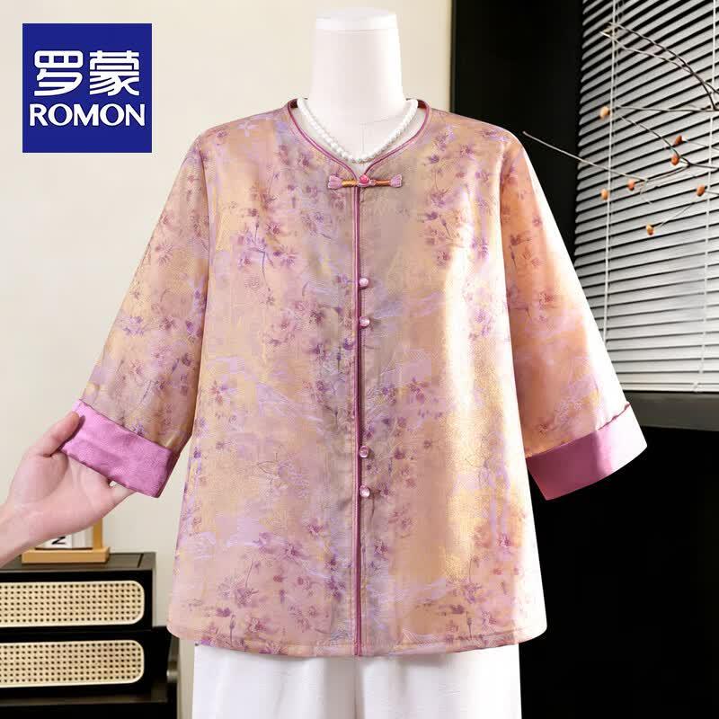 ROMON Women s New Chinese Style Embroidered Blouse 2XL