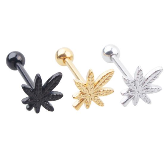 Mode Blad Barbell Tunga Ring Rostfritt Stål Kroppspiercing Unisex Smycke