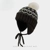 Hut Damen Herbst und Winter Großer Kopfumfang Wollhut Warmer Gehörschutz Lei Feng Hut Zeigt Gesicht Kleine Strickmütze